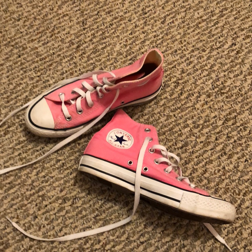 Pink High Top Converse Sneakers